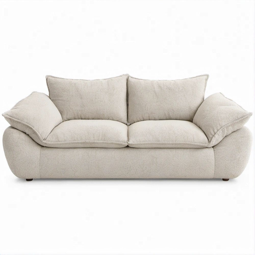 Divano lineare 2 posti color crema in poliestere, 180 x 95 x 88 cm