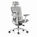 Sedia da ufficio ergonomica girevole in rete Grigio Chiaro/Grigio Scuro/Nero con poggiatesta, 68 x 68 x 118-128 cm