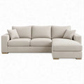 Divano angolare 3 posti con chaise longue destra Beige in poliestere, 245 x 160 x 85 cm