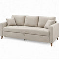 Divano letto 3 posti beige in poliestere 218 x 89 x 86 cm
