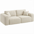 Divano 2 Posti in Tessuto Bouclé Crema 180 x 95 x 78 cm